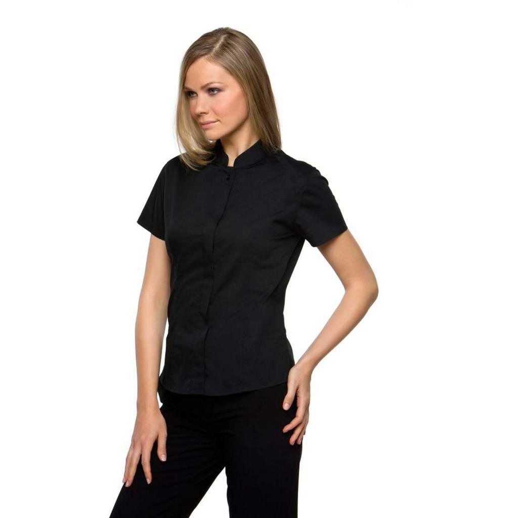 BARGEAR Womens/Ladies Mandarin Collar Tailored Short-Sleeved Shirt