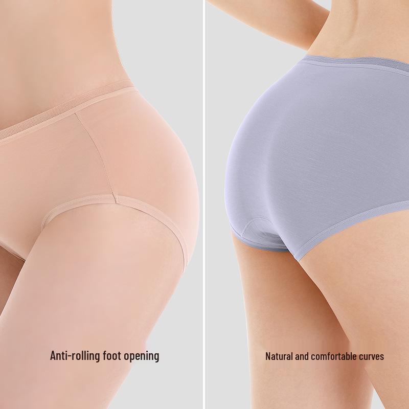 100% Cotton Modal Women's Underwear: 100-Pack, Antibacterial, Breathable, Silky Soft, Seamless Mid-Rise Triangle Briefs.
