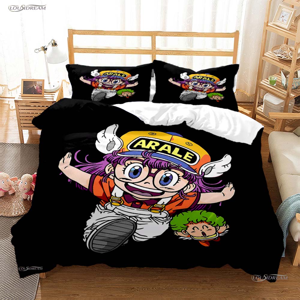 DR Slump Arale Anim Casal All Season Duvet Cover Comforter Bedding Set Soft Quilt Cover and Pillowcases Single/Double/Queen/King