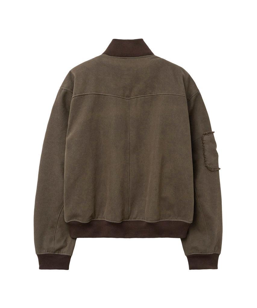 Sperone High-Neck Vintage Cotton Blouson (Brown)