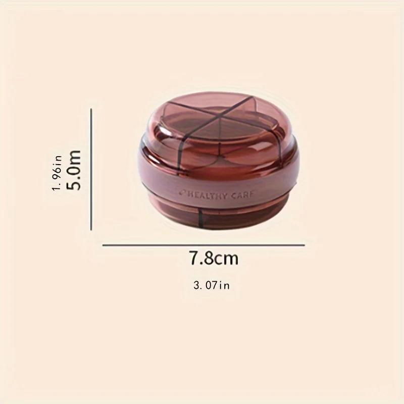 1PC Portable Pill Box, Household Moisture-proof Four-color Classification Divided Pill Carry-on Storage Box