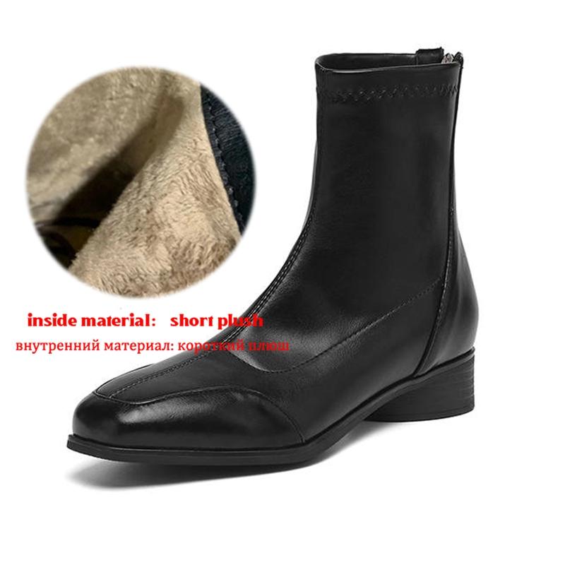 

Krazing Pot Микрофибра Зимние Квадратный Носок Современный Размер 33 Ботинки Размер 43 Лаконичный Дизайн Средний Каблук Молния Женские Ботильоны 43