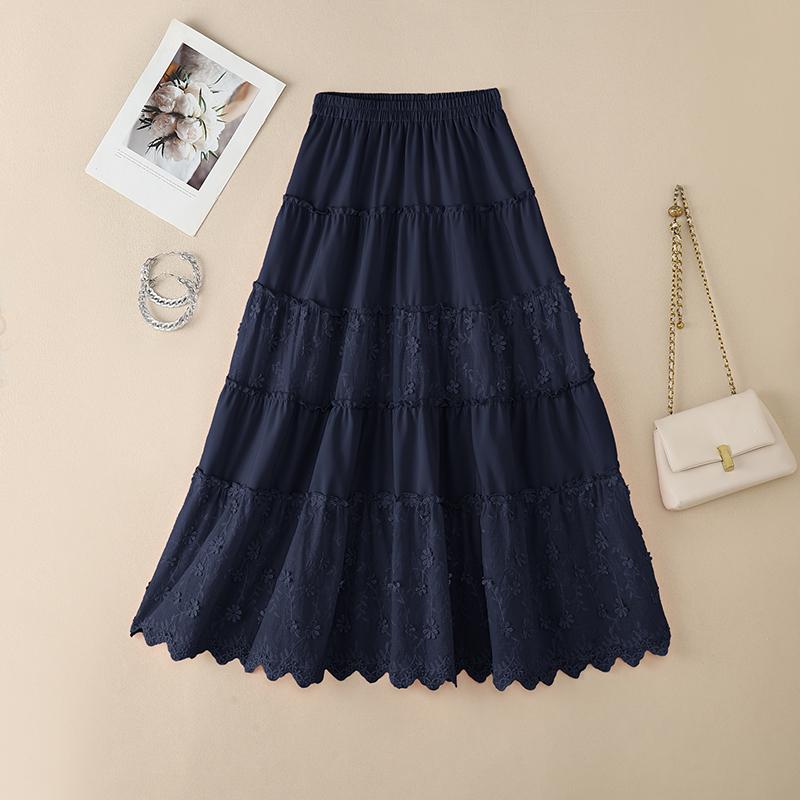 ZANZEA Lässige, elastische Taille, lockere lange Röcke für Damen