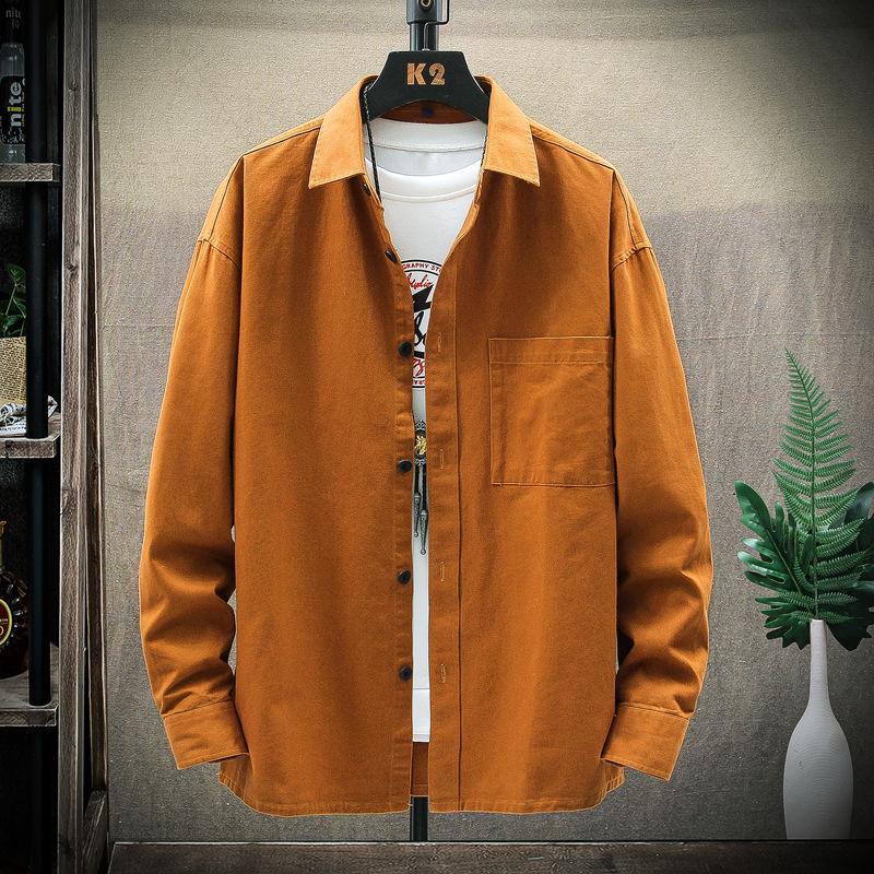 Promotional Fashionable Japanese Style Long Sleeve Pure Cotton Casual Shirt Youth Loose Outerwear Student Shirt Wear Resistant