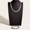 2 Pcs/Set Unisex Necklace Earrings Set for Formal Banquet And Prom Hip Hop Style Rhinestone Wedding Bride Star Celebrity Jewelry Set