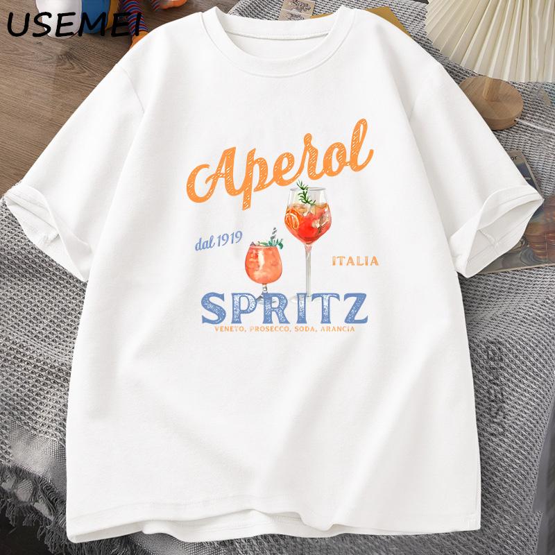 Aperol Spritz Tshirt Aperol Graphic Italian Style T Shirt Italy Summer Graphic Tee Breathable Casual Comfortable Printed Top