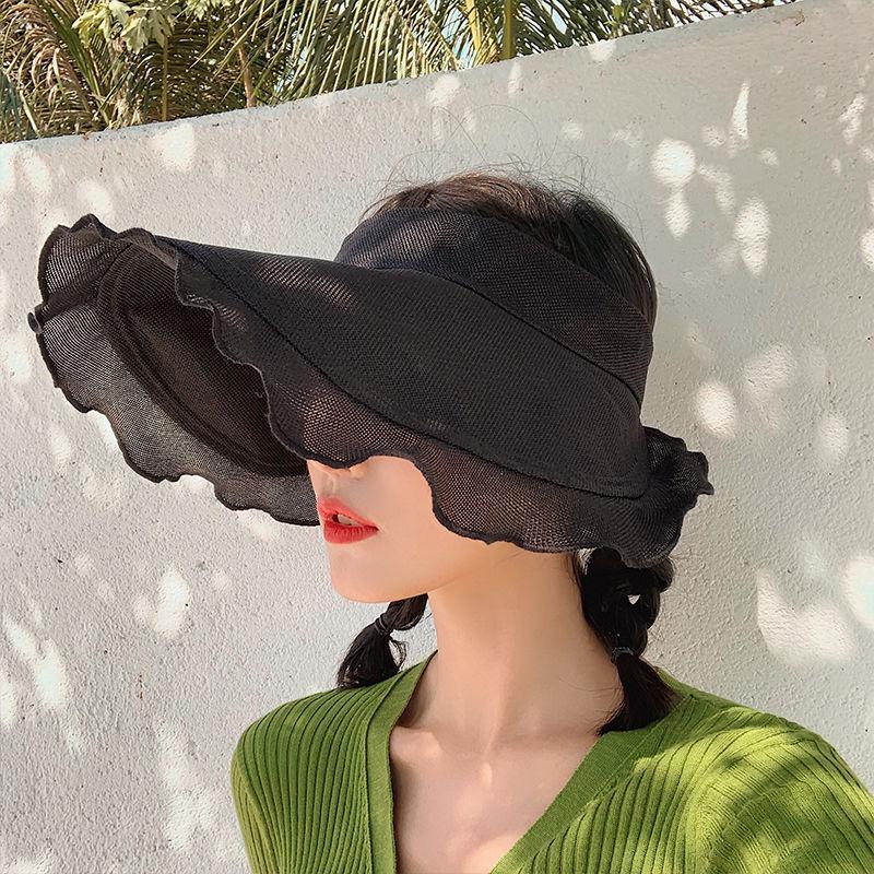 

Шляпа женская летняя УФ-защита складная солнцезащитная шляпа для отпуска и путешествий солнцезащитный козырек пустой цилиндр One size чёрный