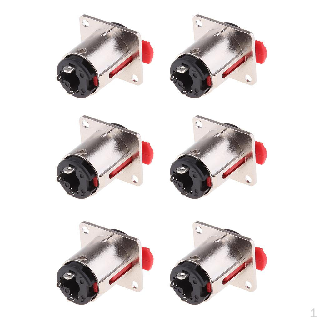 

6x 6.35mm Stereo Female TRS 1/4 female Panel Mount Microphone Audio Connector