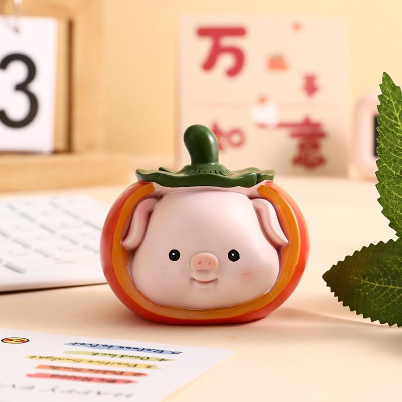 Adorable Cartoon Resin Pig Year Figurine Perfect For Home And Car Decoration
