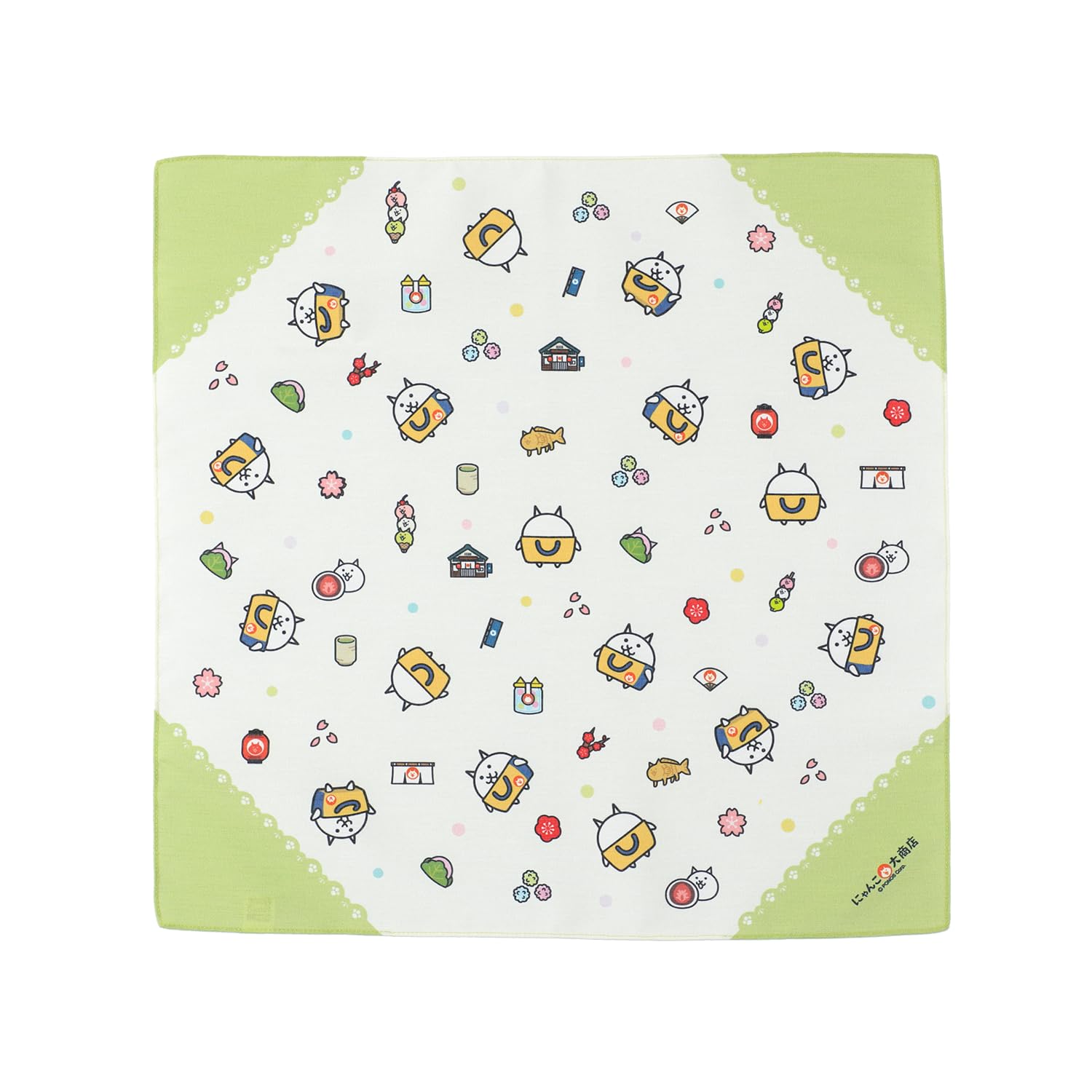 

Оригинальный маленький фуросики Nyanko Daishouten The Battle Cats (Матчайро) зелёный