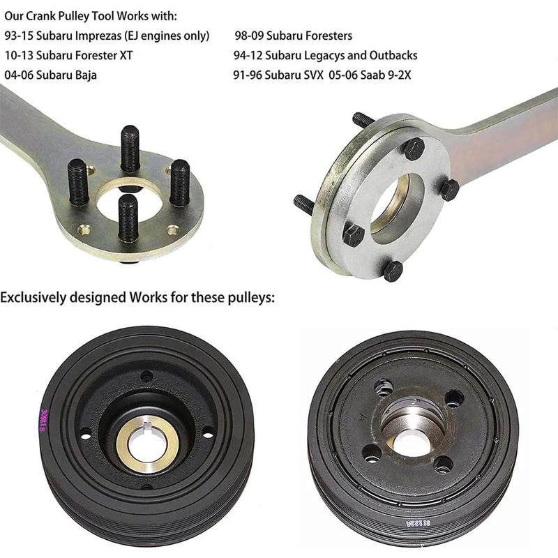 For Subaru Leopard Forester Crankshaft Pulley Tool Kit Screw Wrench Bracket Crank Puller Auto Repair Tools