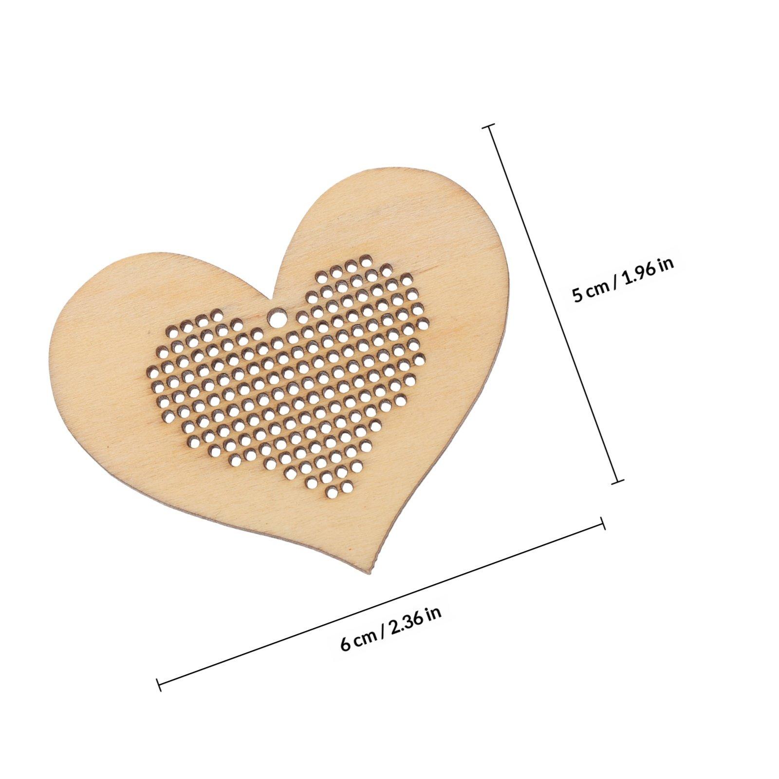 5Pcs Mini Wooden Cross Stitch Chips DIY Gift Accessories Cross Stitch Wood Boards Portable Creative Hollow Supplies светло-коричневого