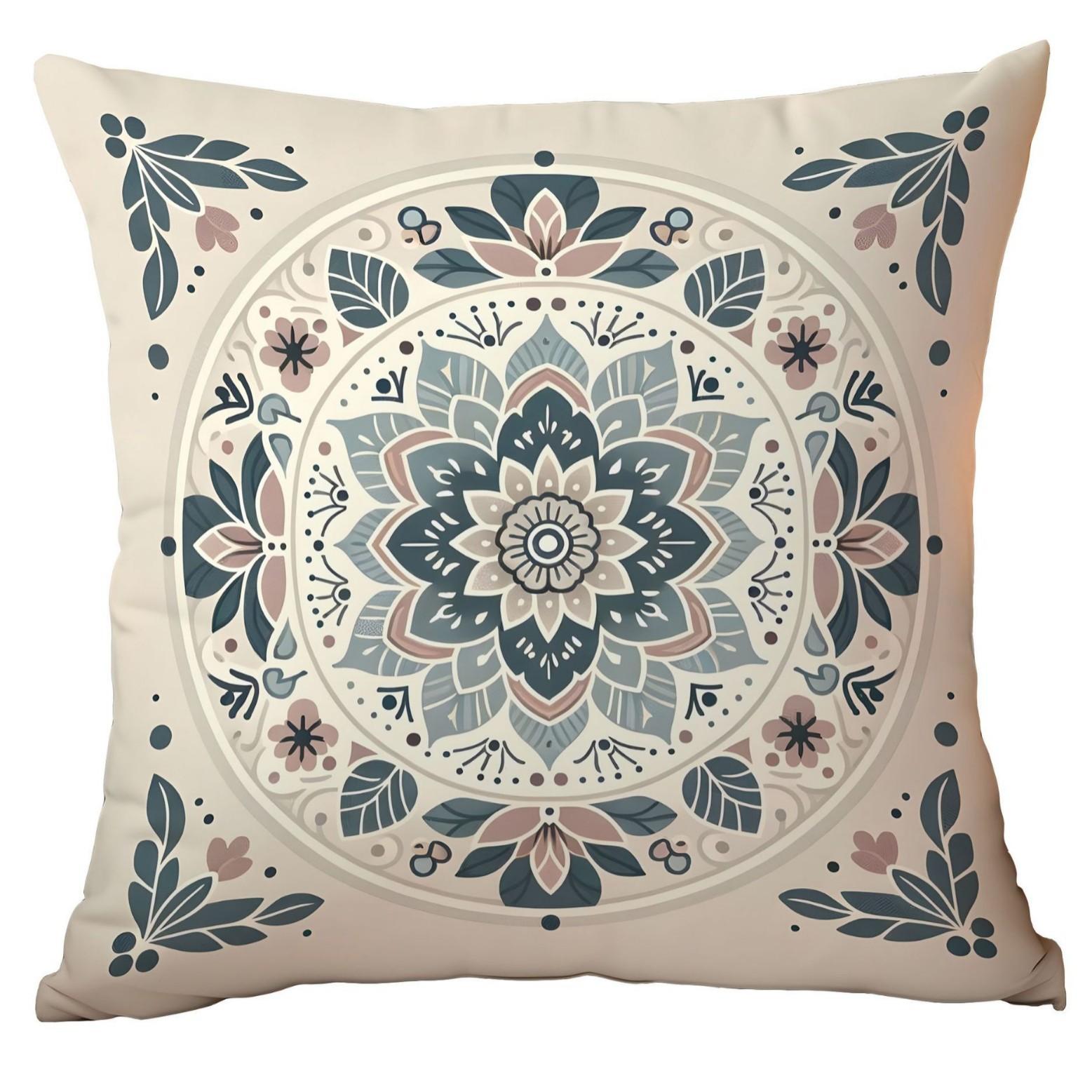 

Наволочка Мандала Етнічний Стиль Поліестер Принтована Дім Диван Ліжко Сніданок Подушка Наволочка 45 * 45Cm