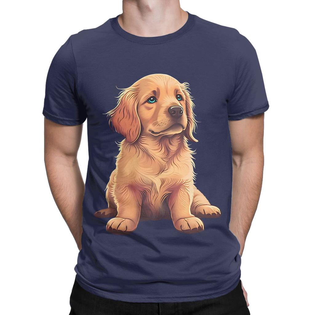 Cute Golden Retriever Graphic 100 Cotton TShirt Gloden Retirever Tops Tees For Unisex