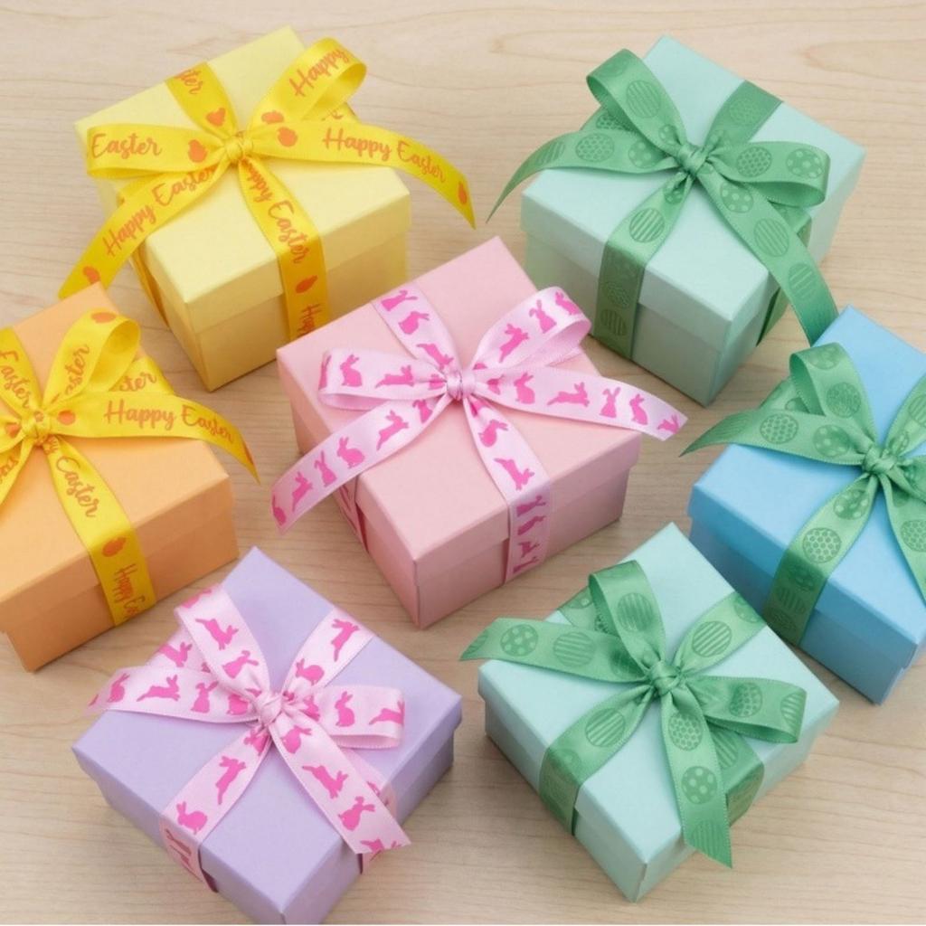 1.5 * 1800cm Easter Cute  Ribbon - Bow Tie Wrapped Satin Ribbon Easter Egg Weaving Ribbon