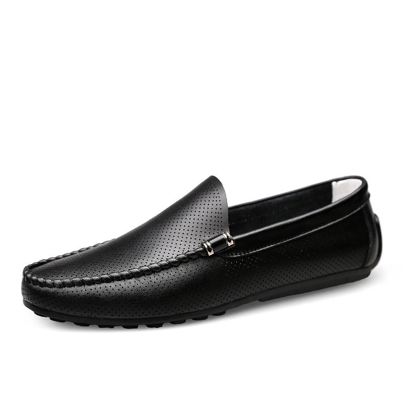 

Модные официальные мужские мокасины из натуральной кожи, мужские туфли для вождения, абсолютно новые мужские мокасины на плоской подошве, итальянские дышащие туфли-лодочки для мужчин 44 чёрный