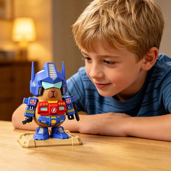 Magnetic Mechanical Capybara Building Toy Buildable Mecha Capybara Figure with Movable Parts Educational Cartoon Animal Model Decoration