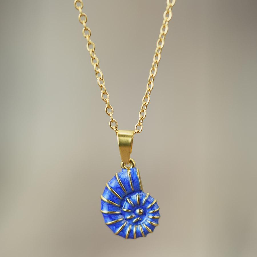 

Ocean Style Conch Shell Pendant Necklace Women Vacuum Stainless Steel Dripping Oil 50cm Collar Joias Valentine Day Gift Jewelry