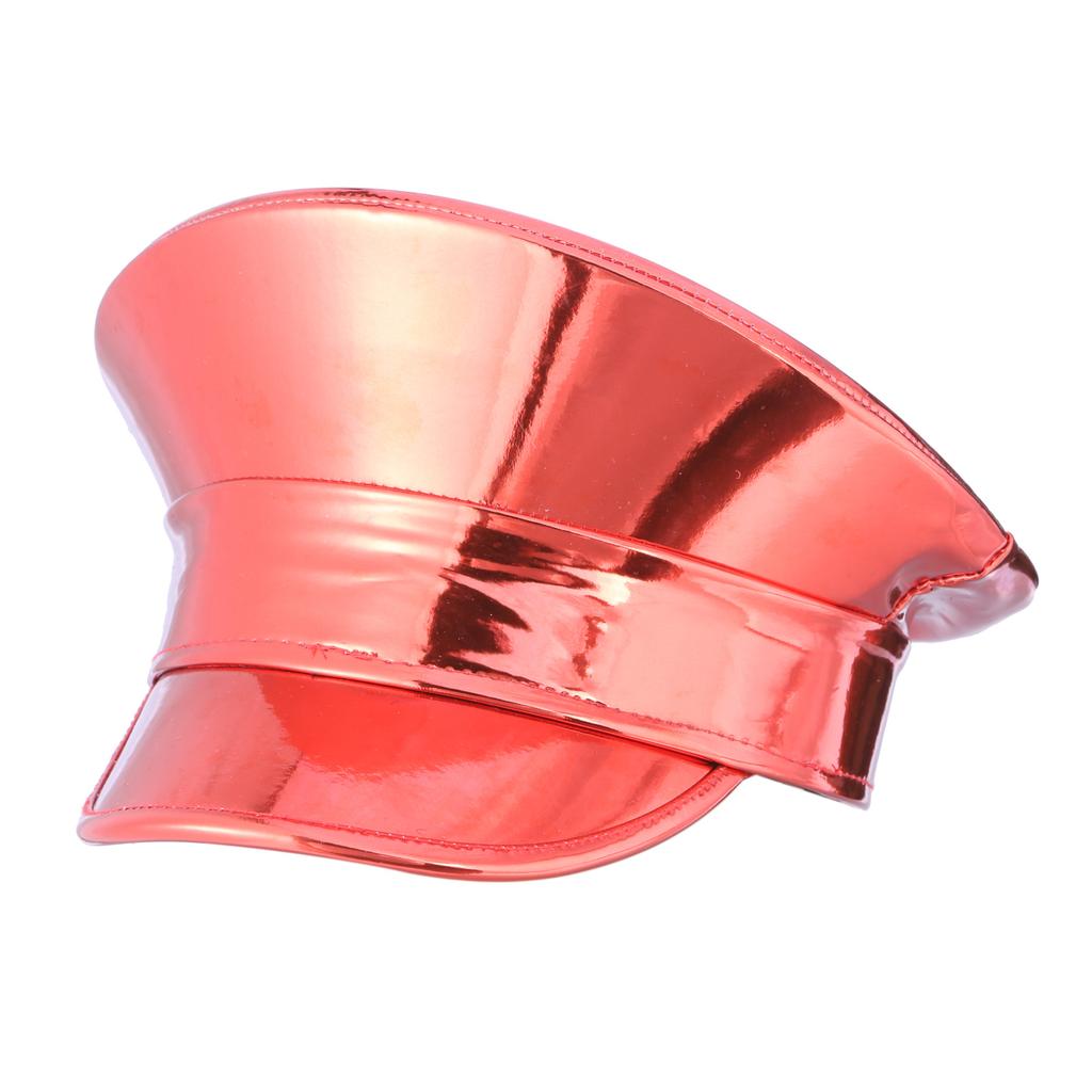 PatentLeather Military Hat for Women Novelty Glitter Party Hat Sergeant Captain Cap for Stage Club Bachelorette Party