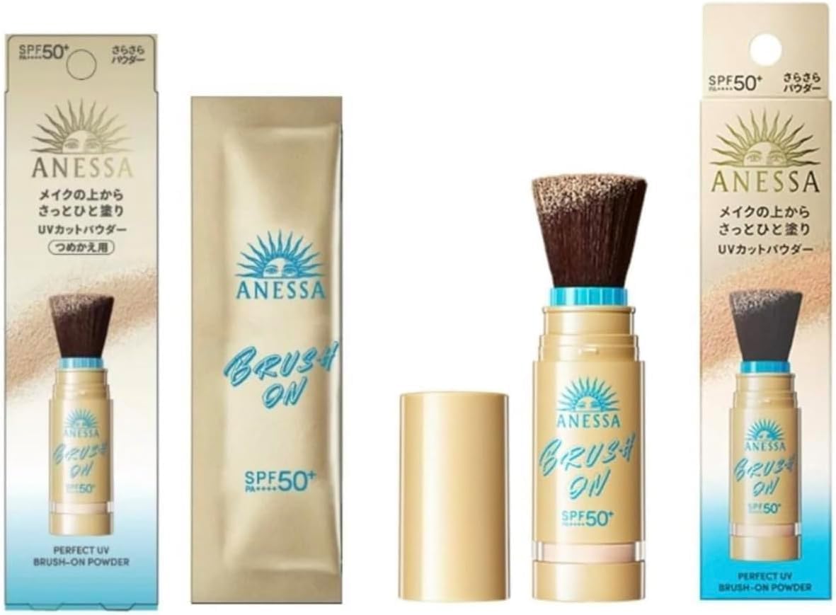 

Anessa Perfect UV Brush-On Powder Refill (3g) - SPF50+ PA++++ UV Protection, Waterproof, Brush-on Powder, Prevents Shine