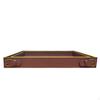 PU Leather Tray with Metal Corners Rectangular Valet Buckle Accents Stitched for Tabletop,