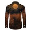 Men's Halloween Print Long Sleeve Button-down Shirt