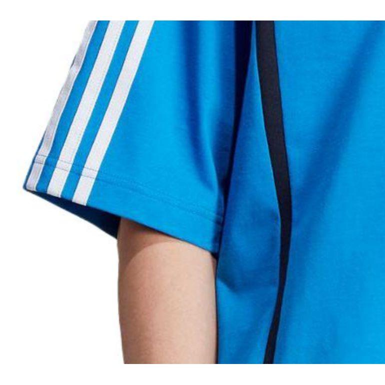 Adidas Originals Kleeblatt Drei Streifen Logo Gestickt Locker Geschnitten Kurzarm Rundhals Bedrucktes Dopamin Raglan T-Shirt Herren T-Shirts Blau IW3639