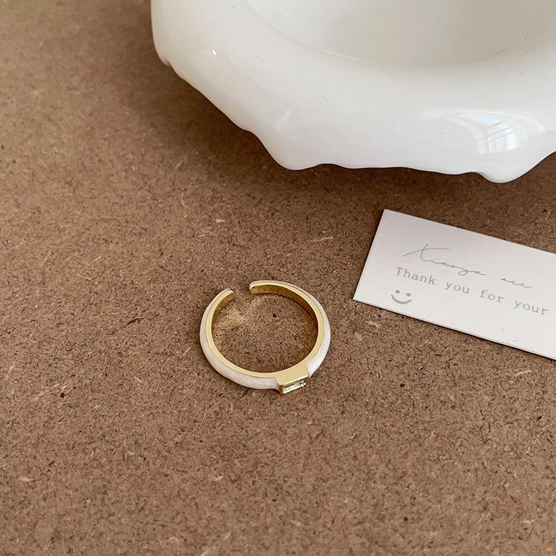 Red Zircon Drip Oil Open Ring - Women's Luxury Retro Fashion