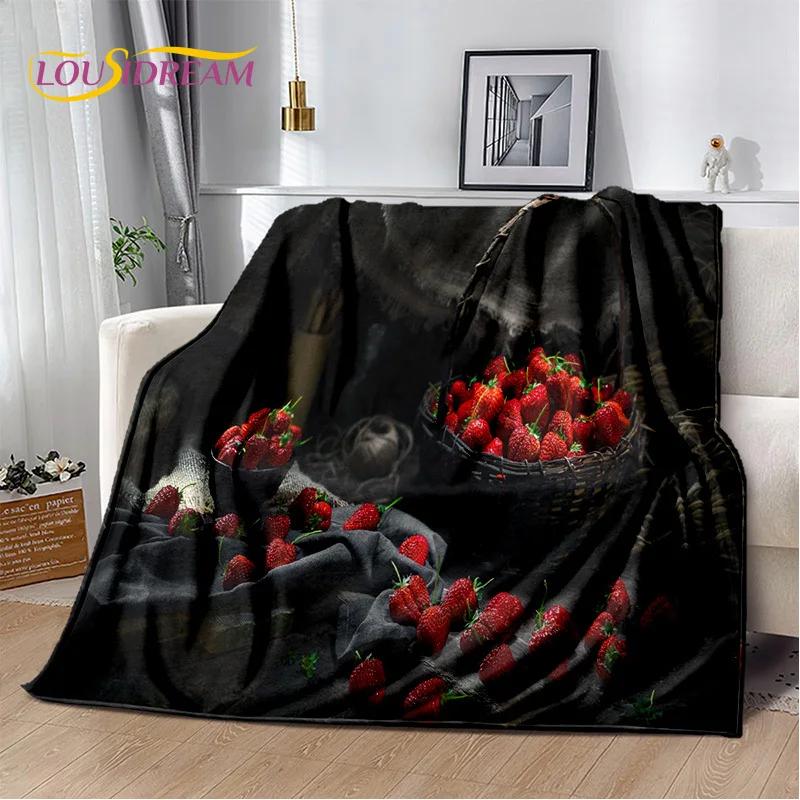 Cartoon Cute Fruit 3D Printing Blanket,Soft Throw Blanket for Home Bedroom Bed Sofa Picnic Travel Office Rest Cover Blanket Kids