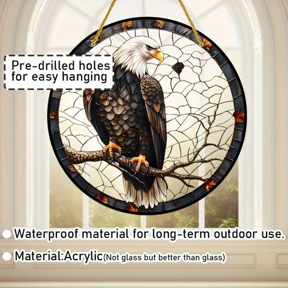 Proud Eagle Sun Catcher Acrylic Stained Glass Window Pendant, Suitable for Bedroom Porch Wall Decoration As a Housewarming Gift or Birthday Gift