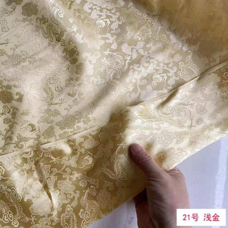 

Jacquard Dragon Pattern Silk Fabric Brocade Material for DIY Sewing Chinese Style Cheongsam Vest Hanfu Clothes Handmade Cloth 100x114cm