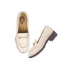 Shoetopia Upper Buckle Detailed Cream Loafers For Girls & Gilrs-Eu39