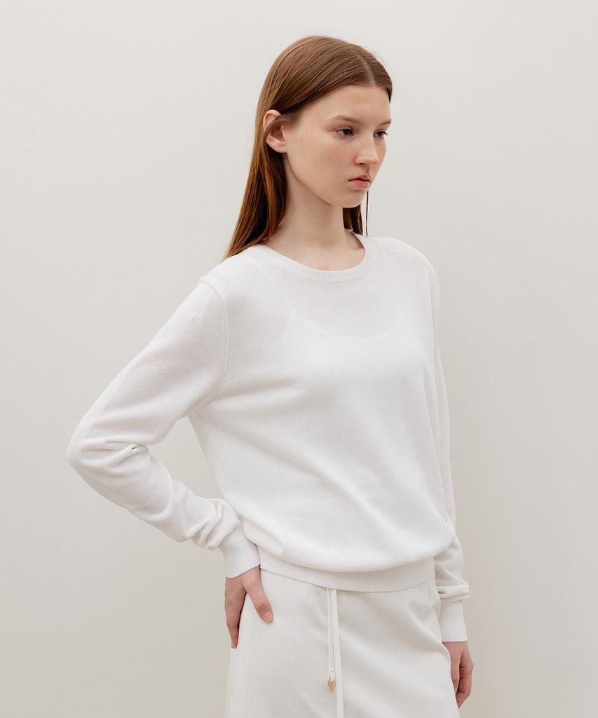 Leumeme Lumiere Back-Slit Knit White