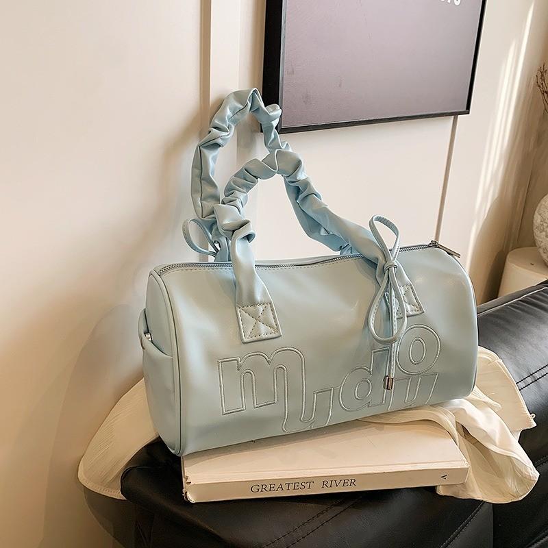 IELGY Korean version of light and foreign pink handbag, fashionable and versatile embroidered pillow bag, single shoulder and underarm women's bag.