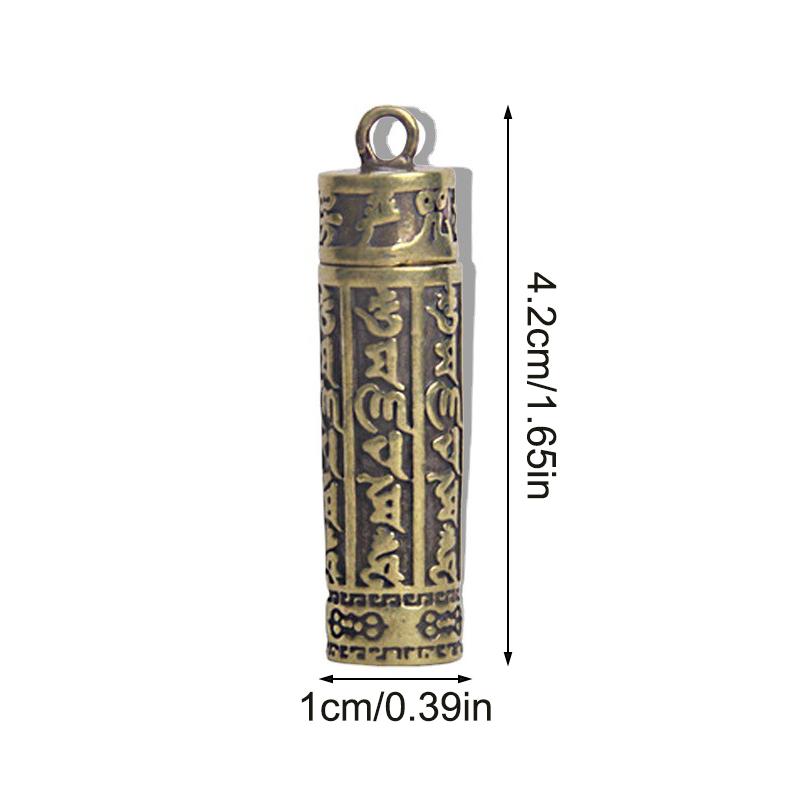 Vintage Brass Scripture Pendant Safety Auspicious Pendant Detachable Pendant