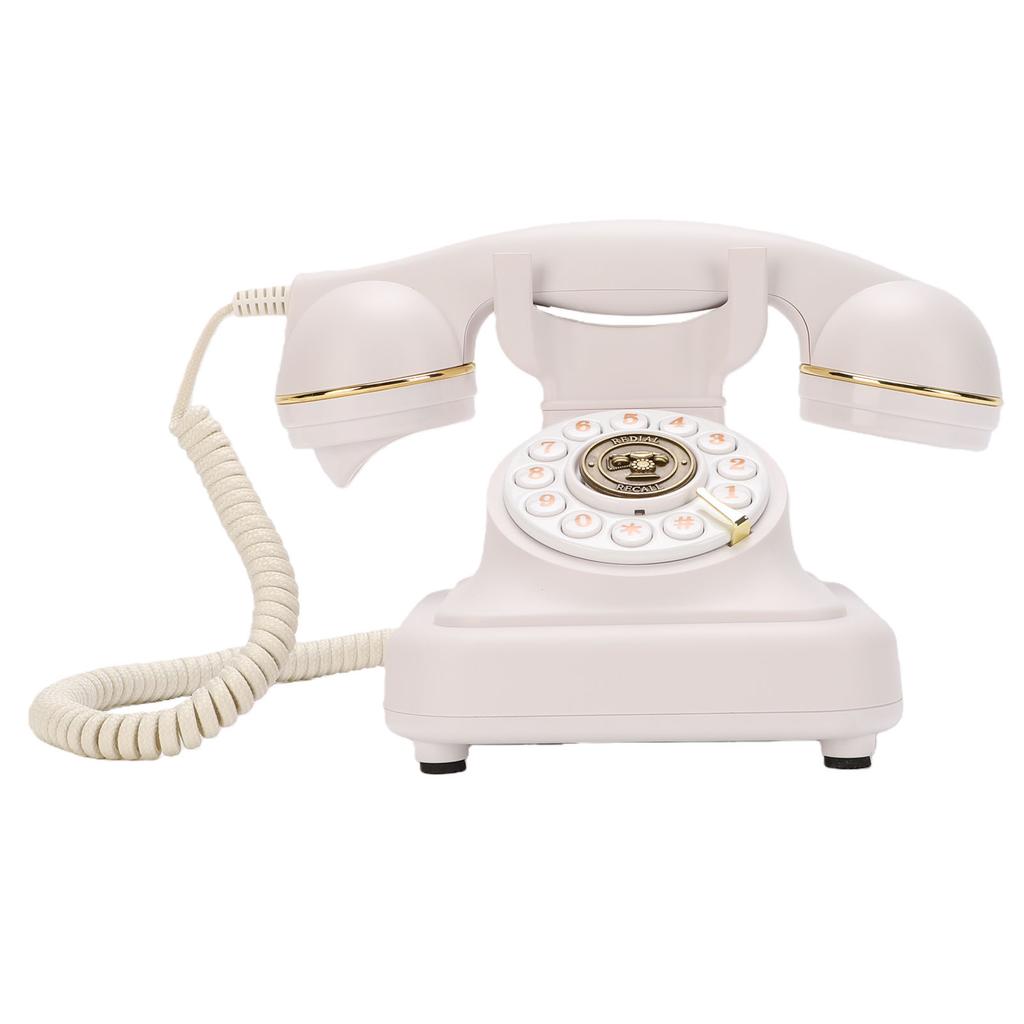 Retro Bluetooth Festnetztelefon mit Hörer Freisprecheinrichtung Weiß USB Wiederaufladbar Kabelloses Bluetooth Schreibtischtelefon für Zuhause