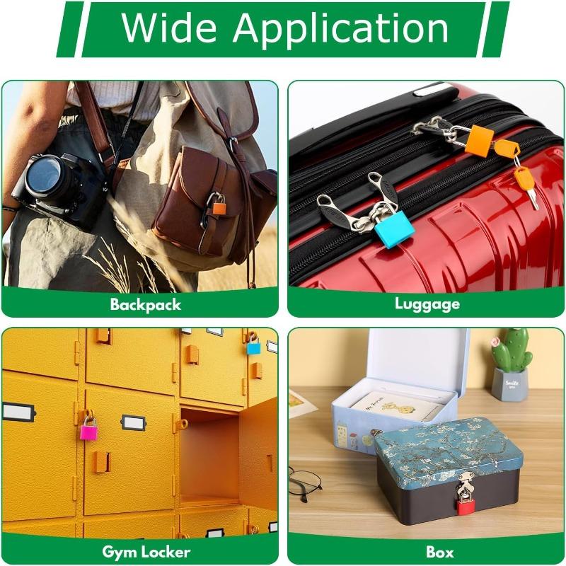 Mini ABS Keyed Padlock for Luggages Padlock with Keys Anti Rust Outdoor Lock for Small Cabinets Drawers