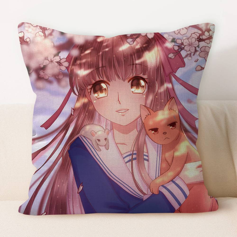 F-Fruits Basket Anime Pillowcase 45x45cm Cute Pillowcase Living Room Sofa Cushion Cover Bedroom Home Decoration Children's Gift