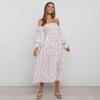 Women's Sexy Off-Shoulder Long-Sleeve Printed Dress for Fall/Winter YD101