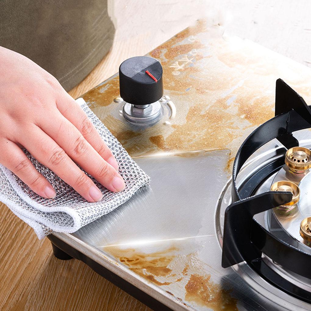 WUISOLQP 10pieces Household Cleaning Rag Quick-Drying and Multi-Purpose Durable Fiber Kitchen Cleaning Tools Rag Dishwashing Rag