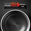 KOBACH 32cm 304 Stainless Steel Non-stick Honeycomb Wok