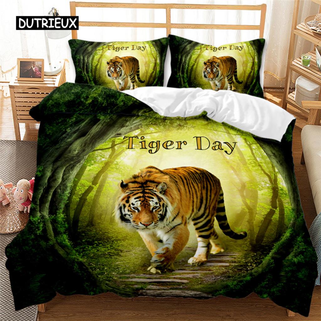 Panda Tiger Bedding Set, 3D Printed Animal Duvet Cover, Twin Full Queen King Double UK Supking Sizes Bed Linen Pillowcase