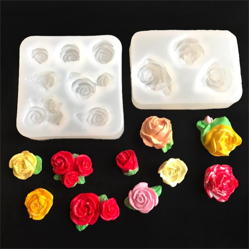 3D Rose Silicone Candle Molds for Epoxy Resin Candle Soap Fondant Chocolate Candy Baking Cement Clay Silicone Molds