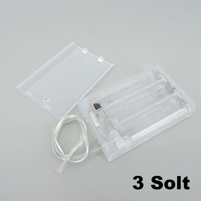1pcs 3 AA Battery Holder Box Case with Switch 2AA 3AA 3xAA Transparent White 3V 4.5V Battery Holder Box Case with Lead Box