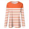 Långärmade Tröjor För Kvinnor Randigt Tryck Grafiska T-shirts Blusar Vardagliga Plus Size Basplagg Pullover