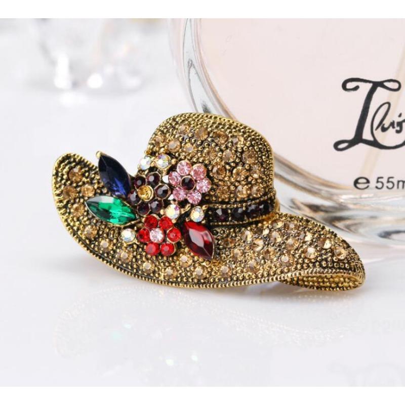 Artistic Style New Alloy Chest Flower Sun Hat Brooch, Versatile Accessory with Temperament