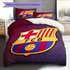 Barcelona Team Logo Muster Bettwäsche Heimdekoration Geburtstagsgeschenk (1 Bettbezug + 2 Kissenbezüge, ohne Füllung)