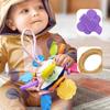 Montessori hračky pro miminka 0 12 měsíců Rotující chrastítko Silikonové kousací hračky Uchopení míčku Rozvoj aktivity Smyslová hračka pro miminko