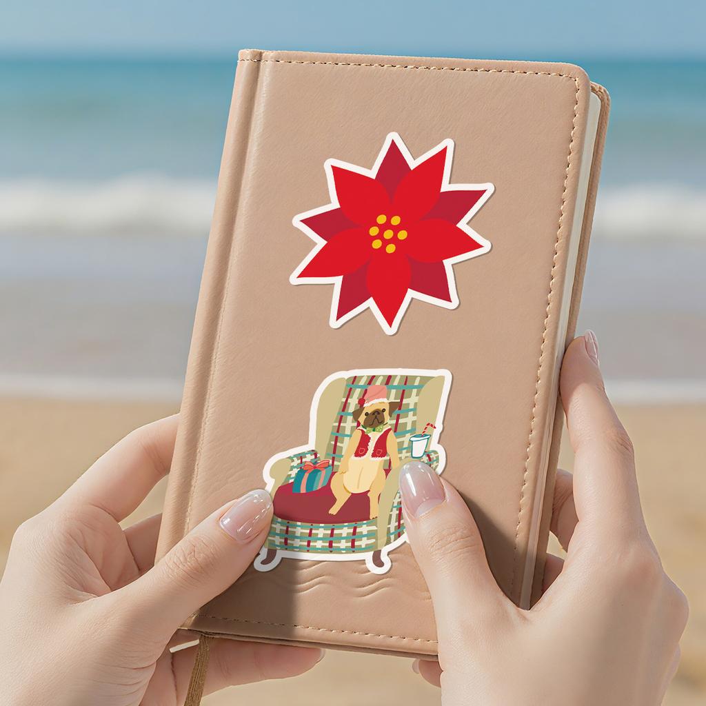 50 Weihnachts-Doodle-Aufkleber Koffer Auto Notizbuch Kühlschrank Wasserbecher Wasserdichte Dekorative Aufkleber