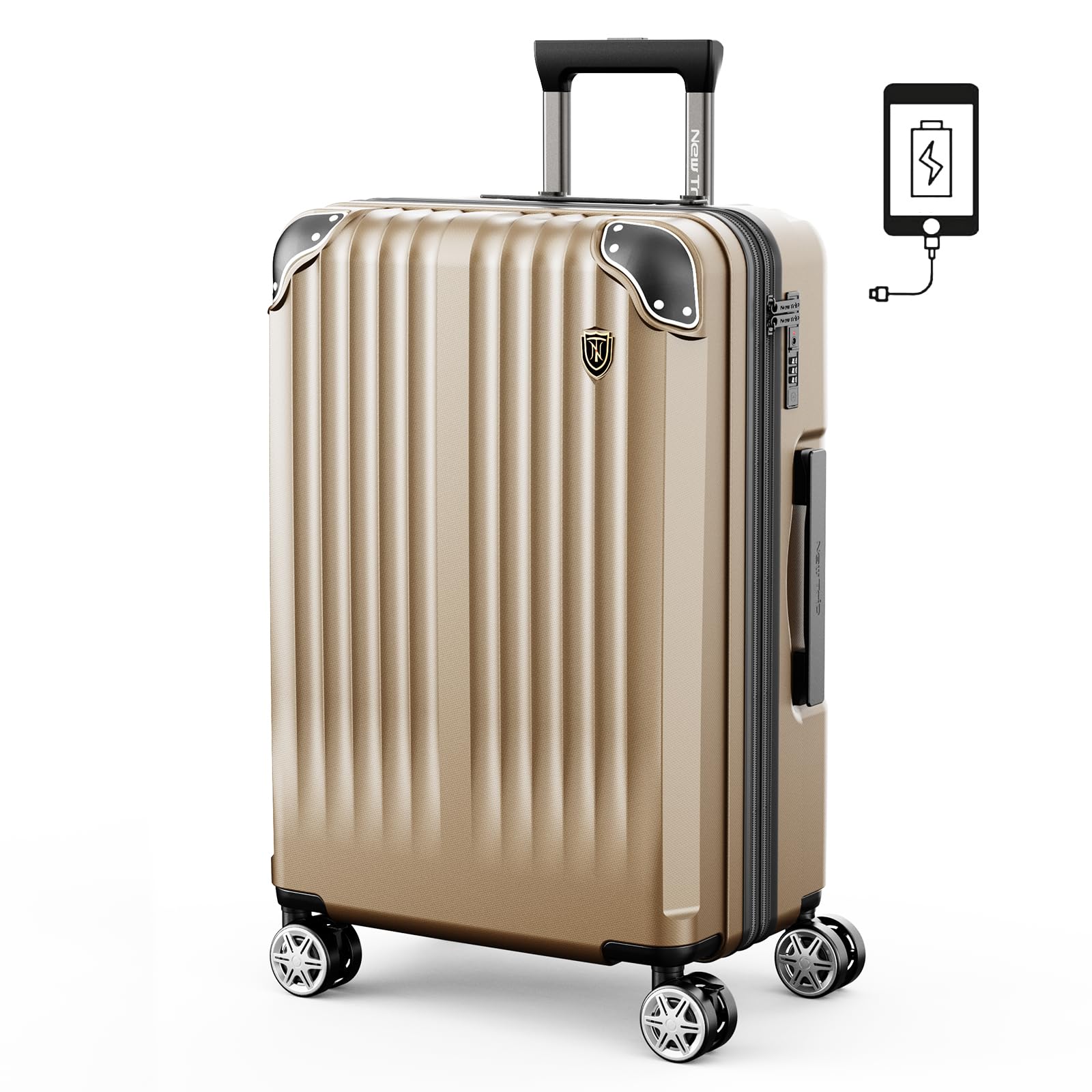 

Carry Carry Cup USB Caster Large 360 Double TSA Overseas Business S Champagne 0201PLUS [New Trip] Case, Suitcase, Carry-on, Expandable, Bag, Holder,